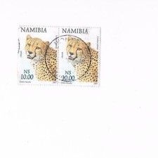 NAMBIA CHEETAH stamps 1997 FLORA & FAUNA, $10 , SG 766, FINE USED 2 STAMPS