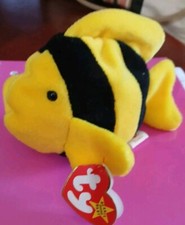 BUBBLES THE FISH TY BEANIE BABY EXCELLENT CONDITION DOB 7-2-95 PVC PELLETS
