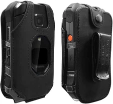 For Kyocera DuraXV Extreme and DuraXE Epic Leather Fitted Case Swivel Belt Clip