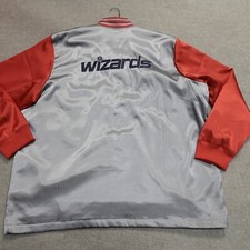 Adidas Jacket 2XL Silver Gray Washington Wizards Satin Snapfront Double Sided
