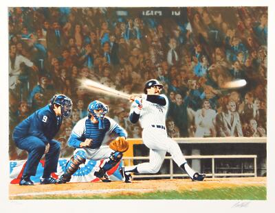 Paul Calle , Mr.Oktober ( Yankees Reggie JACKSON), Lithographie, Unterzeichnet &