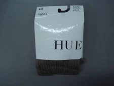 NWT Hue Women's Scribble Cable Control Top Tights Size M/L Taupe #952K