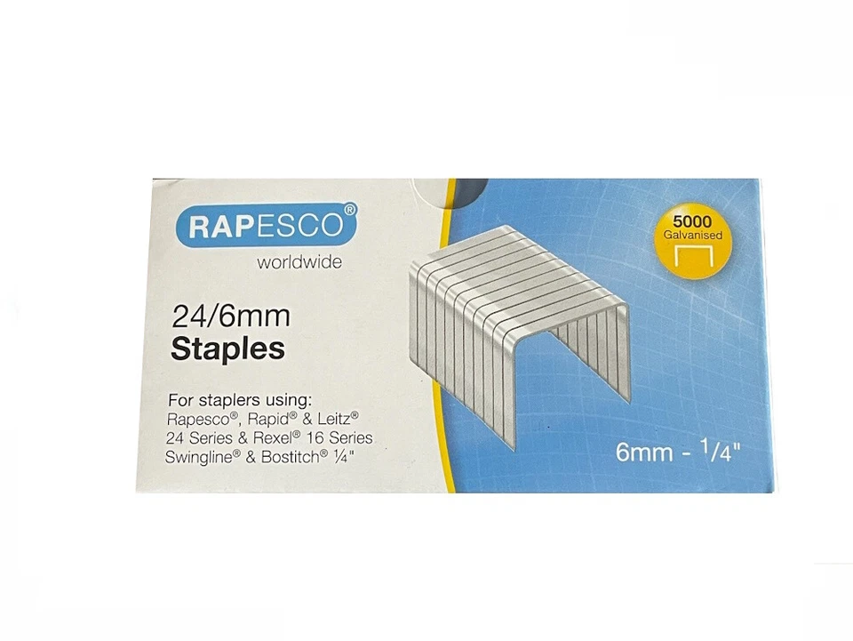 RAPESCO 10000 Heftklammern Klammern Tacker-Nadeln 24/6 Stahl verzinkt 10.000 Stück