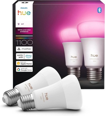 Philips Hue White Color Ambiance E27 1100lm 2er Pack RGBW Bluetooth Zigbee NEU