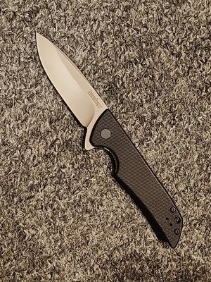 Kershaw Mini Skyline Discontinued  Stonewashed D2 Blade Black G-10 Model 1765SW