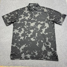 Footjoy Polo Shirt Mens Large Camo Black Stretch