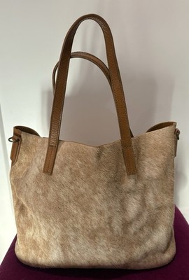 Eclectic Array - Totita Cowhide Leather Tote Hair Briso Tan - Retail $340
