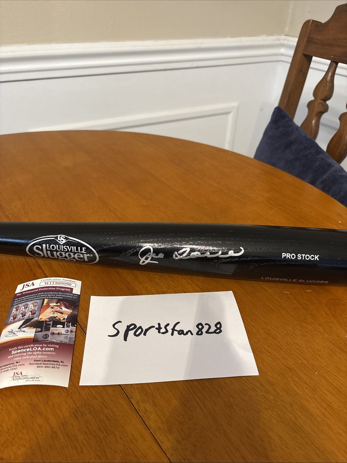 Joe Torre Autographed Signed Louisville Bats Louisville Slugger Pro Stock Bat 
