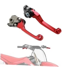 Motorcycle Brake Clutch Lever Pivot Levers Set Adjustable CNC for CRF250R Red