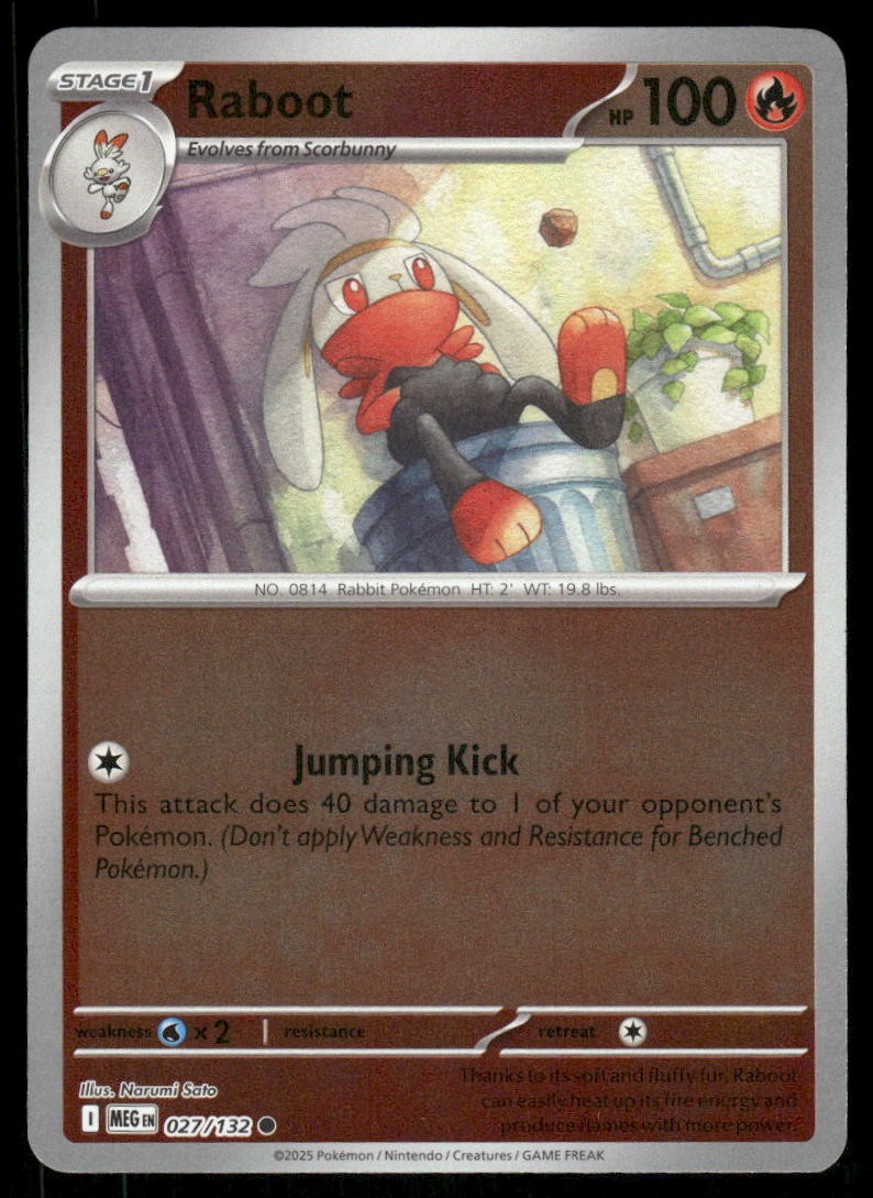 Raboot 027/132 - Mega Evolution - Reverse Holo Common NM