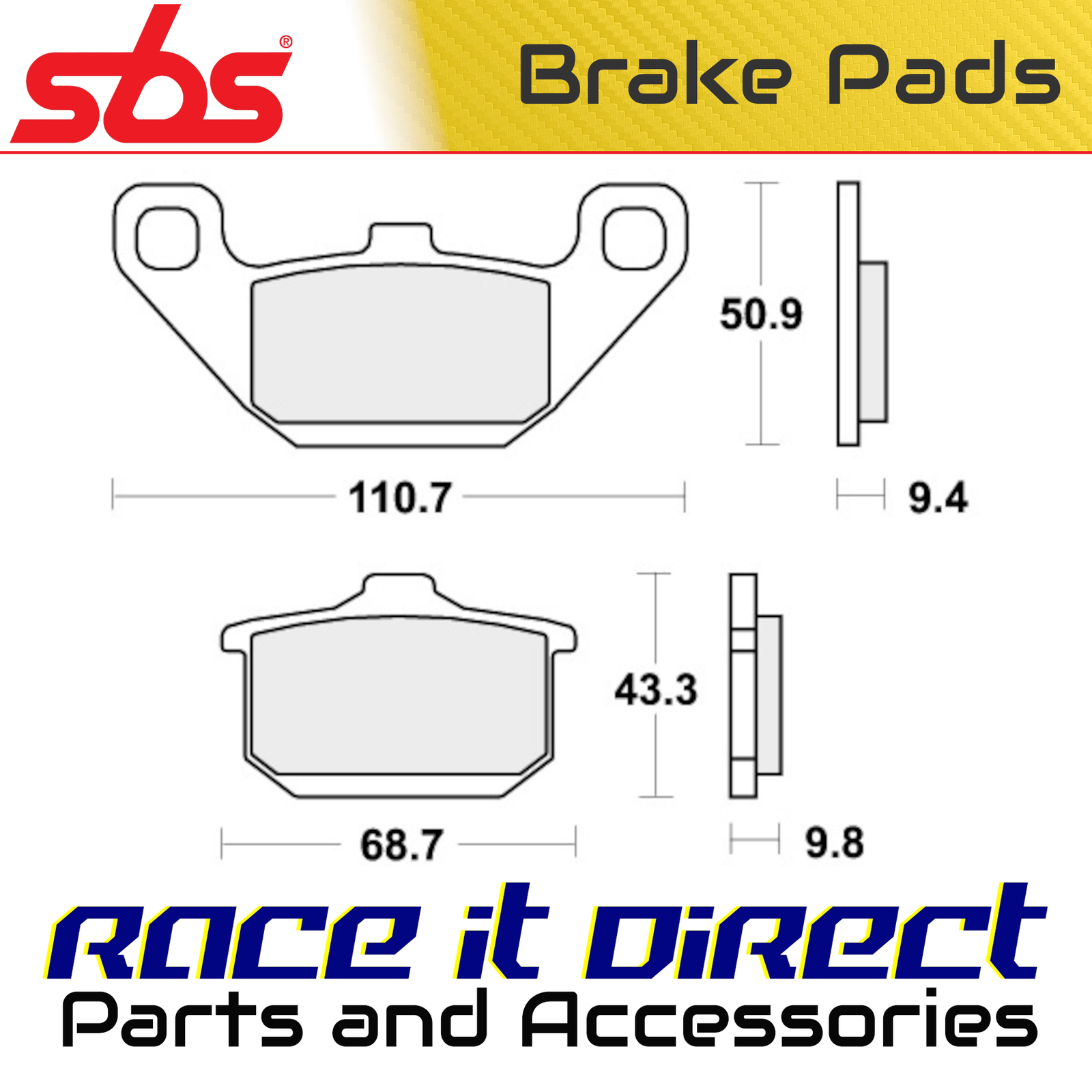 Brake Pads for KAWASAKI GPZ 400 1994 Rear Street SBS