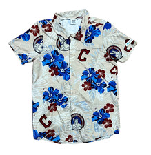 Men's Medium Cleveland Guardians MLB Floral Short Sleeve Button Down Shirt