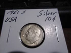 USA - 1951 S -  10 Cent Dime American Coin - 90% Silver