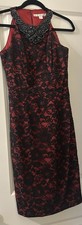 Boston Proper Black And Red Lace Dress 4 NWOT