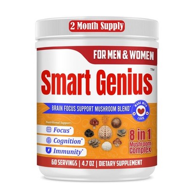 Mushroom Powder Blend for Focus Memory Cognitive Support Brain Formula 60Serving