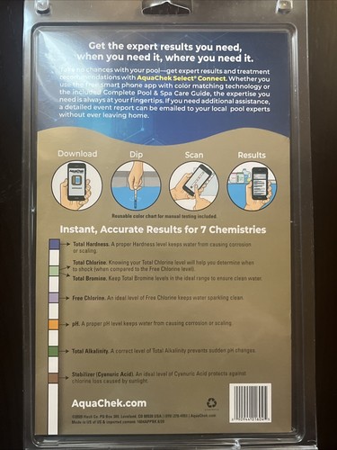AquaChek 541604A Select Connect 7-in-1 Swimming Pool Spa Test Strip Complete Kit - Picture 2 of 2