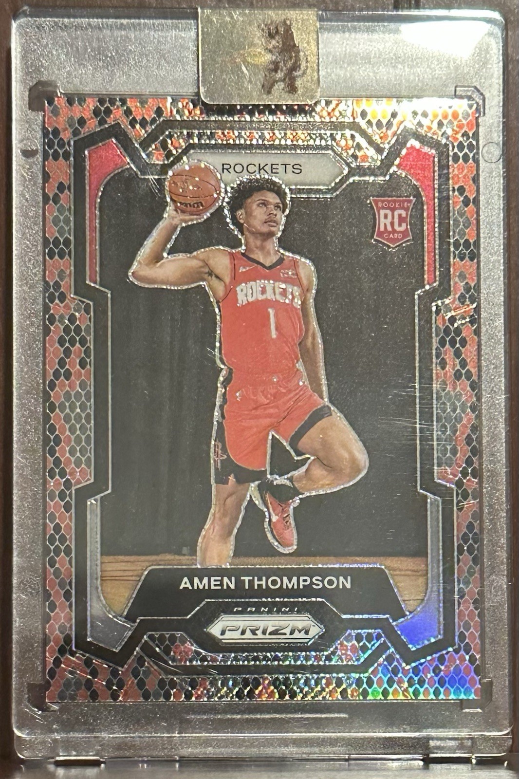Amen Thompson 2023-24 Panini Prizm Snakeskin Prizm SSP #150 Rookie RC