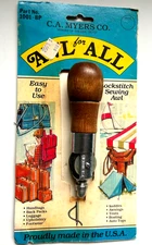 Vintage C. A. Myers Co. Lock Stitch Sewing Awl for Leather w/ Manual &Box