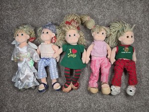 Lot of 5 TY Beanie Boppers Dolls Holiday Heidi Jolly Janie Cute Candy w/ Tags