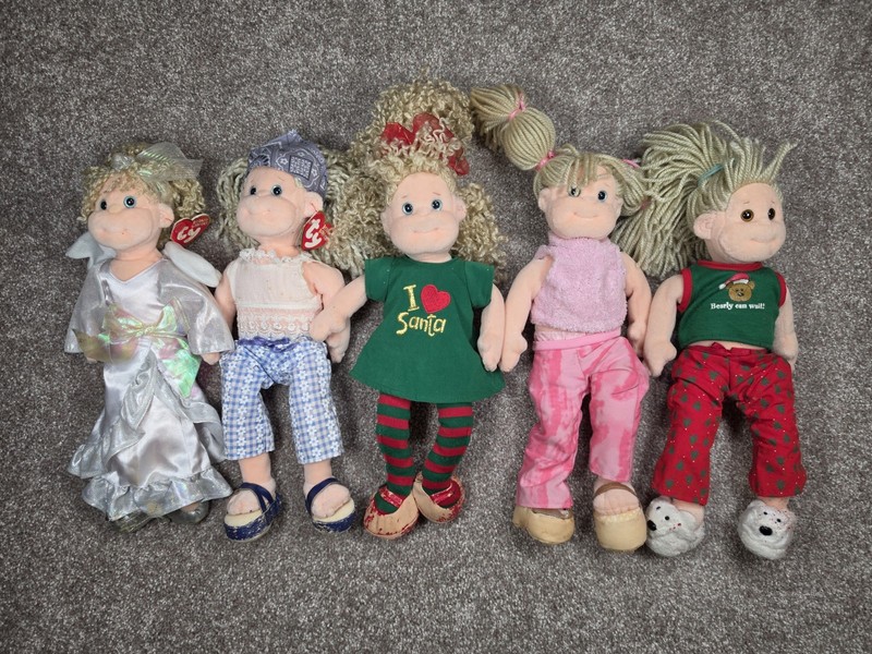 Lot of 5 TY Beanie Boppers Dolls Holiday Heidi Jolly Janie Cute Candy w/ Tags
