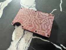 Damascus Steel Pattern Burnt Orange Limited Edition The Ridge Wallet RFID 1 of 1