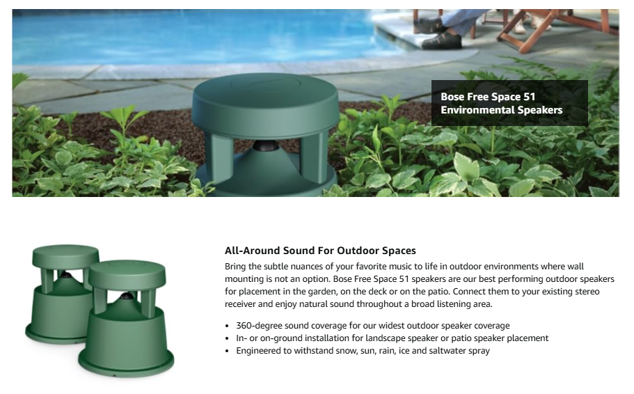 Bose FreeSpace 51 Outdoor Speakers - Green for sale online | eBay