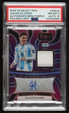 2024 Select FIFA Memorabilia Purple Prizm 16/49 Julian Alvarez PSA 8 Auto 1k54