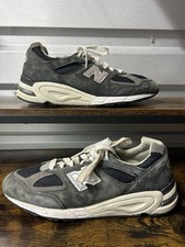 New Balance 990v2 Made In USA Black Grey White Suede 12
