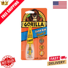 gorilla 7500101 clear super glue with brush  nozzle applicator 10 gram