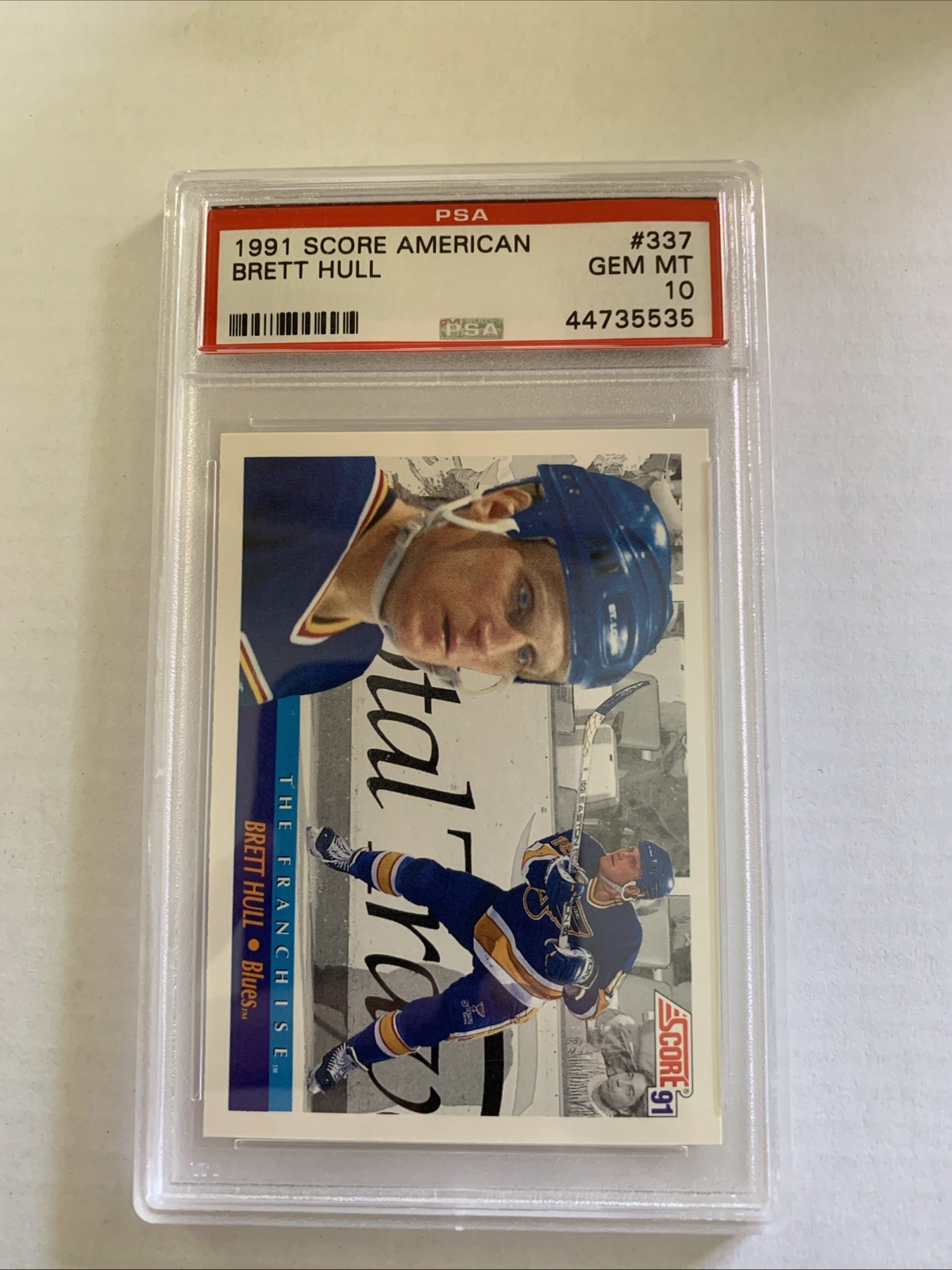 1991 SCORE AMERICAN #367 BRETT HULL - ST. LOUIS BLUES - HOF -  PSA GEM MT 10
