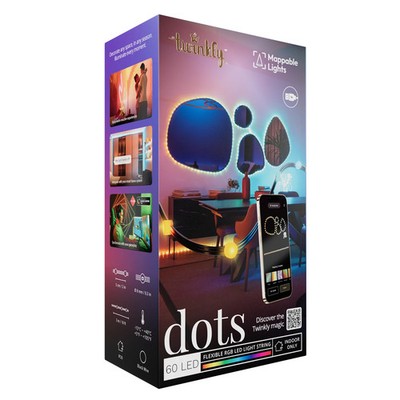 Twinkly Dots - Lichterkette mit 60 RGB-LEDs, schwarzem Kabel, USB-A