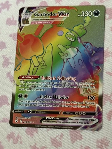 Garbodor VMAX (Secret) 216/203 SWSH07: Evolving Skies Holo