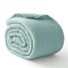 100 Cotton Muslin Blanket 40" x 40", Breathable and Lightweight Cotton Twin ...