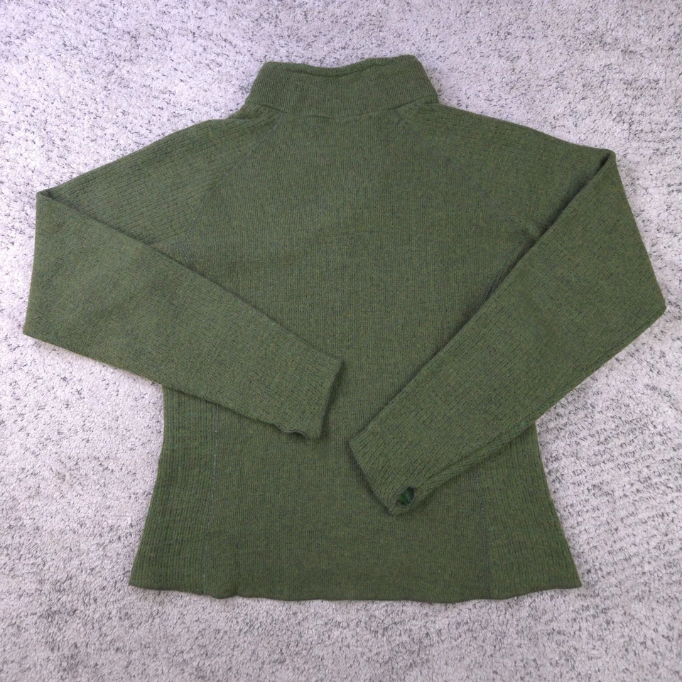 Mountain Hardwear Sweater Womens Small Wool Blend Pullover Thumb Loops Olive GUC - Image 2 of 4