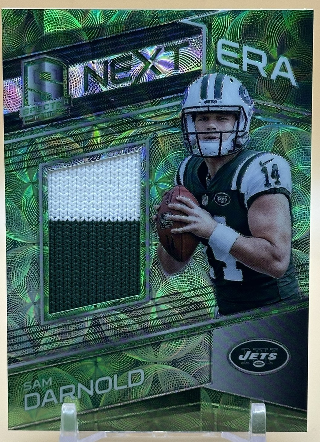 Sam Darnold Panini Spectra Rising Rookie Materials #5 Green
