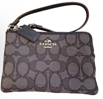 Coach 2015 Signature Canvas Jaquard Wrislet (Black Smoke / Black) Style F53536