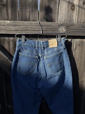 Vintage Made In USA Lee Riders Blue Denim High Waisted Jeans Women's