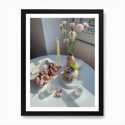 Ostern Tisch 4 Kunstdruck gerahmt Wandbild Poster Leinwanddruck Bild