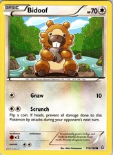 Bidoof 116/160 Common Primal Clash Pokemon Near Mint