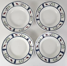 4 Adams LANCASTER Real English Ironstone Rimmed Soup/Cereal Bowls 7.75" Floral