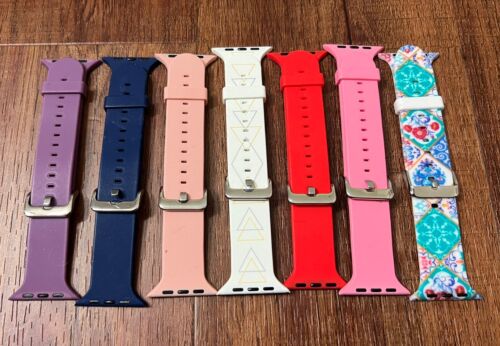 Lot Of 7 Silicone Watch Bands For Apple Watch 44mm Assorted Bundle - Picture 1 of 5
