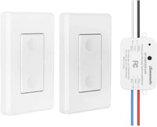 DEWENWILS Wireless Remote Control Light Switch and Receiver Kit 2 Wall Switches