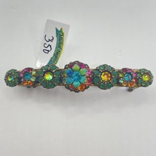 Hair clip pin Michal Negrin Crystals Flowers Made in Israel