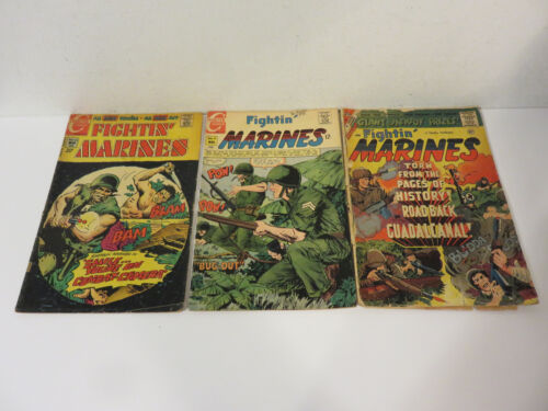 CHARLTON FIGHTIN MARINES 30 77 102 VINTAGE COMICS 3 ISSUES LOT 1959 WAR ARMY - Picture 1 of 8