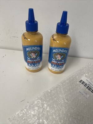 2 Pack Melinda's Ghost Pepper Buffalo Ranch Dipping Sauce 12oz Each Exp 10/25
