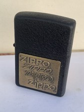 ZIPPO LIGHTER Accendino Black Crackle ZIPPO PLACCA BRASS NEW 2003