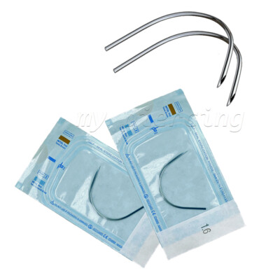 2pcs. Sterilized Disposable 316L Surgical Steel Piercing Curved Piercing Needles