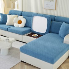 1/2/3/4 Seater Slipcover Solid Sofa Cushion Covers Stretch Couch Furniture Cover