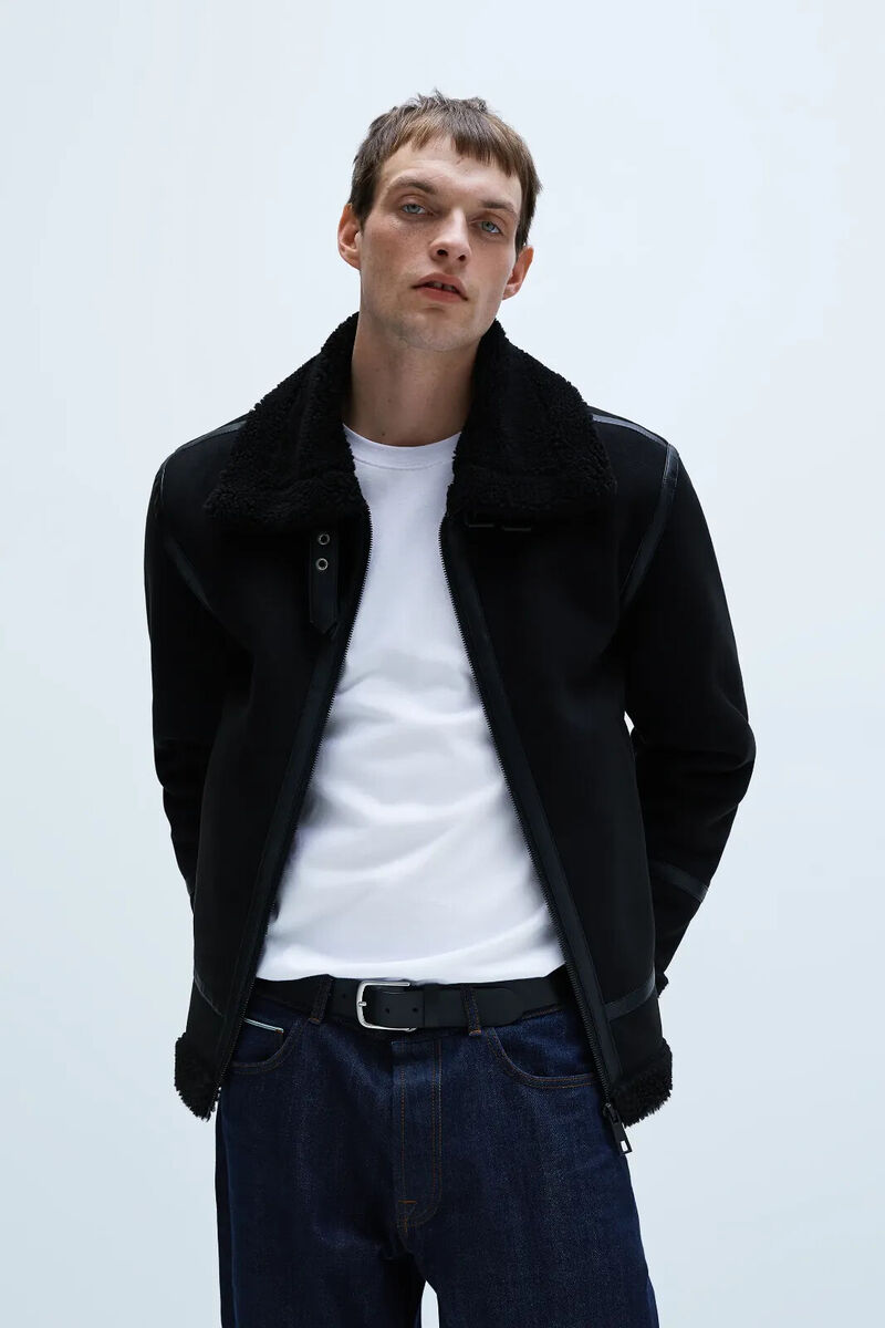 New Zara Double Face Faux Suede Jacket S M L Black 6318/400 New Zara Double Face Faux Suede Jacket S M L Black 6318/400