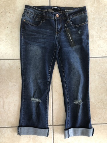 Womens Jeans Moda Pitusa Dollhause Pantalon de Mujer media Pierna Mezclilla azul - Picture 1 of 6